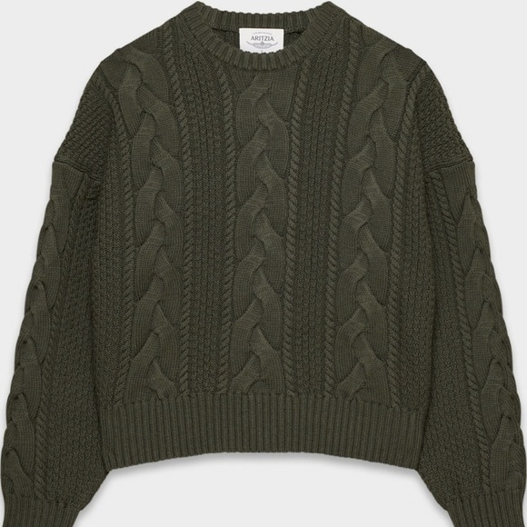 Aritzia Heritage Knit Merino Wool Crew Hi-hip Sweater